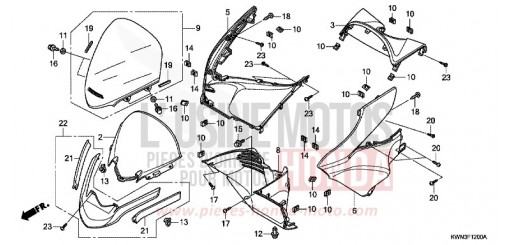 GAINE DE PROTECTION AVANT WW125D de 2013